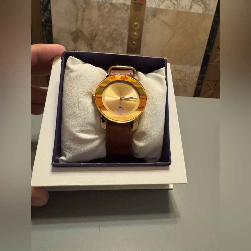 Movado Bold Trend Gold Leather Woman’s Watch